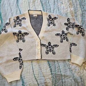 Simply Southern Cream and Black Turtle Sweater